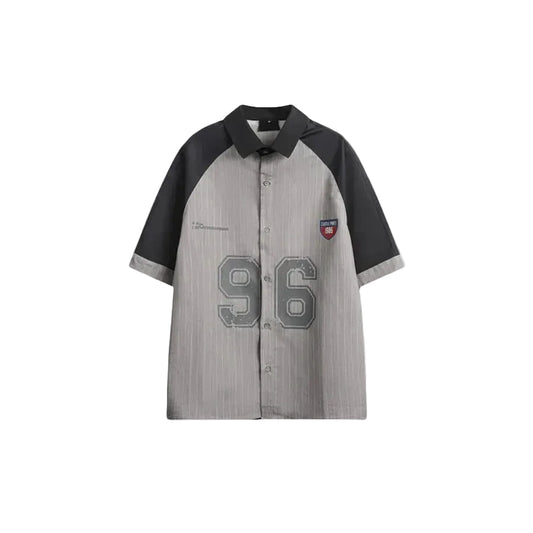 Men’s Grey and Black Short Sleeve Shirt