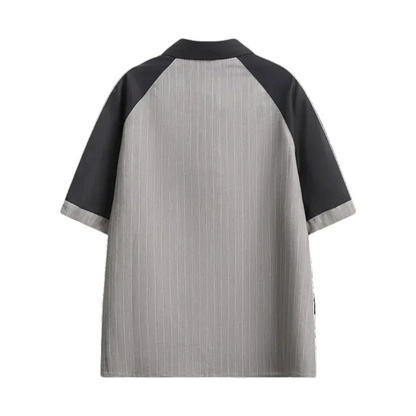 Men’s Grey and Black Short Sleeve Shirt